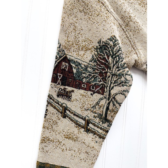 vtg‎ John Deere Scene Weavers country farm tractor woven tapestry jacket coat - Picture 6 of 8